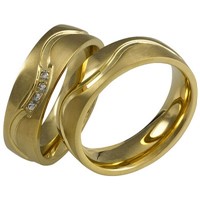 Bild von Ring Edelstahl PVD Gold Gr. 56-70