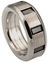 Bild von Ring Edelstahl gefasst schwarz