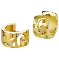 Bild von Edelstahl Creolen mit Zirkonia 