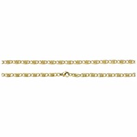 Bild von S-Panzerkette 5,0x1,2mm Edelstahl 19-50cm PVD Gold