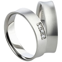 Bild von Ring Edelstahl gefasste Steine / Damenring Gr. 50-62