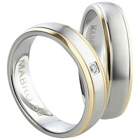 Bild von Ring Edelstahl Bicoulour PVD Gold mit gefassten Zirkonia Gr. 50-62