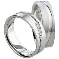 Bild von Ring Edelstahl gefasste Steine / Damenring Gr. 50-62