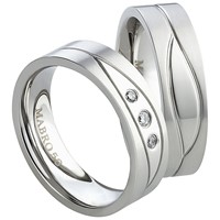 Bild von Ring Edelstahl mit gefassten Zirkonia Gr. 48-62
