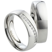 Bild von Ring Edelstahl mit gefassten Zirkonia Gr. 48-62