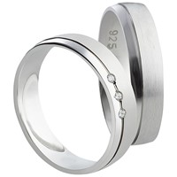 Bild von 925/- Ring rhodiniert / Herrenring Gr.54-70