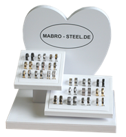 Bild von Ring-Set Edelstahl Herz 19 Paar Ringe incl. Aufsteller 