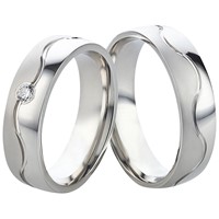 Bild von Ring Silber 925/- rhodiniert mit Zirkonia Gr. 48-62