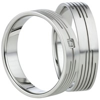Bild von Ring Edelstahl gefasste Steine / Damenring Gr. 50-62