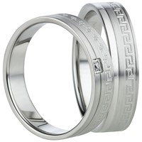 Bild von Ring Edelstahl gefasste Steine / Damenring Gr. 50-62