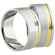 Bild von Ring Edelstahl Bicoulour PVD Gold mit gefassten Zirkonia Gr. 50-62