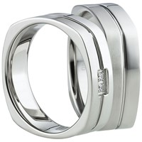Bild von Ring Edelstahl gefasste Steine / Damenring Gr. 50-62