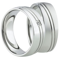Bild von Ring Edelstahl gefasste Steine / Damenring Gr. 50-62
