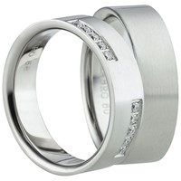 Bild von Ring Edelstahl gefasste Steine / Damenring Gr. 50-62