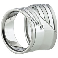 Bild von Ring Edelstahl gefasste Steine / Damenring Gr. 50-62