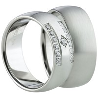 Bild von Ring Edelstahl gefasste Steine / Damenring Gr. 50-62
