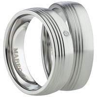 Bild von Ring Edelstahl gefasste Steine / Damenring Gr. 48-62