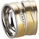 Bild von Ring Edelstahl PVD Gold bicolour mit gefassten Zirkonia Gr. 50-66 