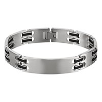 Bild von Armband Edelstahl Identband 21cm PVD gelb oder PVD schwarz