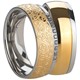Bild von Ring Edelstahl PVD Gold bicolour mit gefassten Zirkonia Gr. 50-62 