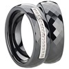 Bild von Ring Ceramic schwarz mit 925/- Inlay rhod. /Damenring Gr. 50-62