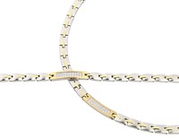 Bild von Edelstahl Collier 45cm PVD Gold