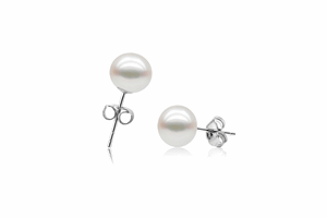 Bild von Ohrstecker Edelstahl SW-Perle 4mm, 5mm, 6mm, 7mm, 8mm oder 9mm