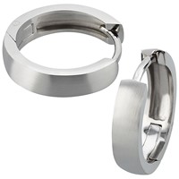 Bild von 925/- Creolen rhodiniert glänzend Durchm. 0,8cm/3,5mm