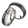 Bild von Ring Titan-Carbon gefasste Diamanten 0,015 CT pro Stein W/Si / Damenring Gr. 50-62