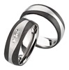 Bild von Ring Titan-Carbon gefasste Diamanten 0,015 CT pro Stein W/Si / Damenring Gr. 50-62