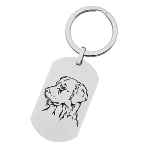 Bild von Edelstahl Schlüsselanhänger Hund 50x30mm - Abverkauf 