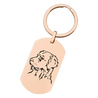 Bild von Edelstahl Schlüsselanhänger PVD Rosé Hund 50x30mm - Abverkauf