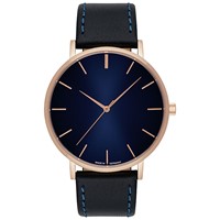 Bild von Gehäusefarbe Rosé / Zifferblatt blau: 32mm, 36mm oder 40mm Lederband oder Metallband  