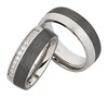 Bild von Ring Titan-Carbon mit Zirkonia / Damenring Gr. 50-62