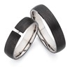 Bild von Ring Titan-Carbon gefasste Diamanten 0,015 CT pro Stein W/Si / Damenring Gr. 50-62