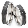 Bild von Ring Titan-Carbon gefasste Diamanten 0,010 CT pro Stein W/Si / Damenring Gr. 50-62