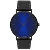 Bild von Gehäusefarbe Schwarz / Zifferblatt blau 40mm Lederband oder Metallband