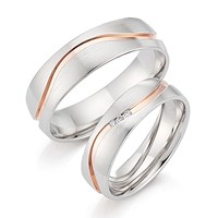 Bild von Ring Silber 925/- rhodiniert rosé plattiert Gr. 54-70