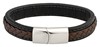 Bild von Lederschmuckband 21cm braun und schwarz