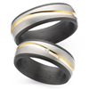 Bild von Ring Titan-Carbon gefasste Diamanten 0,010 CT pro Stein W/Si / Damenring Gr. 50-62