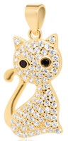 Bild von 925-/ Anhänger rhod. Katze mit Zirkonia 