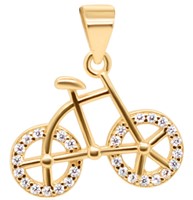 Bild von 925-/ Anhänger rhod. Fahrrad mit Zirkonia 