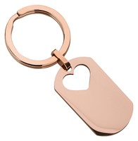 Bild von Edelstahl Schlüsselanhänger mit Herz / 3 Farben - Abverkauf in Gold & Rosé 