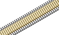Bild von Fixoflexband Edelstahl 22/18mm bicolour gold, extra flach mit Teleskopanstoß