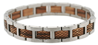 Bild von Edelstahlarmband mit Holz 22cm lang 