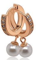 Bild von 925/- Creolen mit Zirkonia und SW Perle 