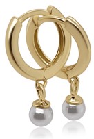 Bild von 925/- Creolen mit SW Perle klein 