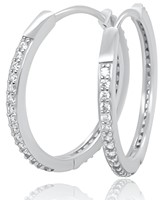 Bild von 925/- Creolen Durchmesser 19mm mit Zirkonia