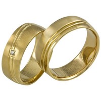 Bild von Partnerringe Edelstahl PVD Beschichtung in Gold / 7mm
