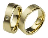 Bild von Partnerringe Edelstahl PVD Beschichtung in Gold / 6mm
